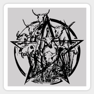 Pentagram and skulls Sticker